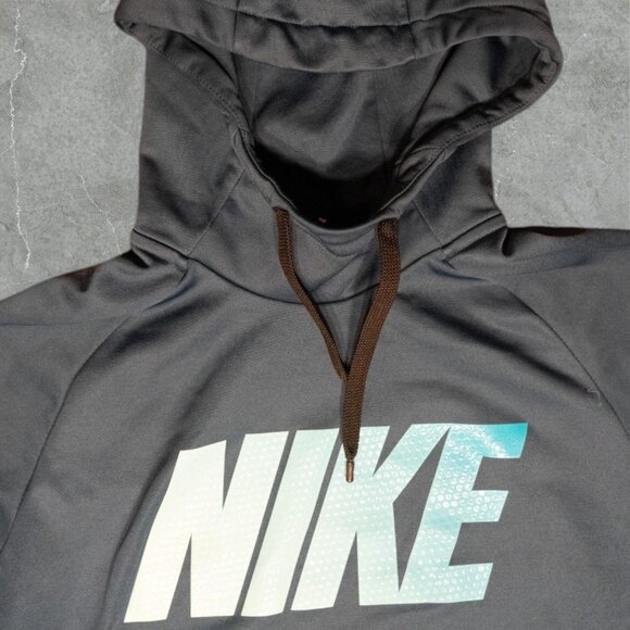 Nike Green-Blue Dri-Fit Performance Hoodie (L) - Picture 3 of 4